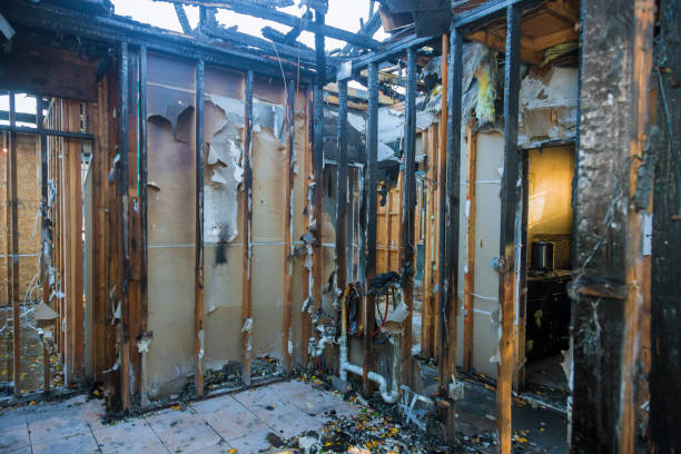 Professional Emergency Fire Cleanup technician working in Crestline, CA